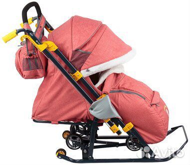 Санки-коляска Ника 7-3 (выкатные колеса)