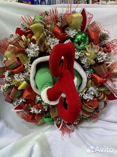 Новогодний венок ручной работы