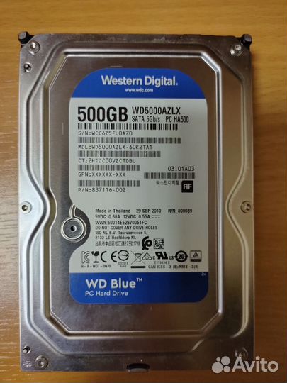 Жесткие диски Western Digital Blue 500 Gb