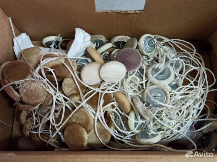 Пуговицы. Ткань, велюр, кожа