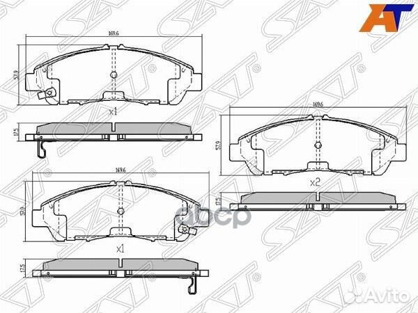 Колодки тормозные перед acura MDX 06/ honda PI