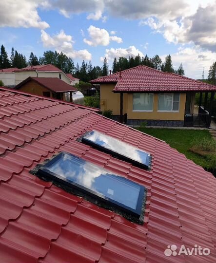 Мансардное окно из профиля Rehau глухое 840x740 мм