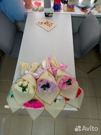 Букет из мыла розы