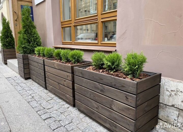 Кашпо для цветов деревянное