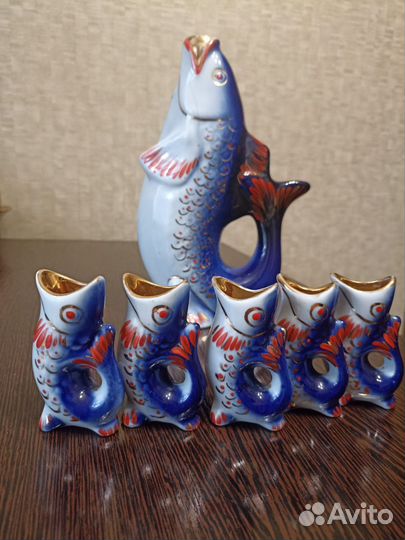 Графин и рюмки рыбки СССР