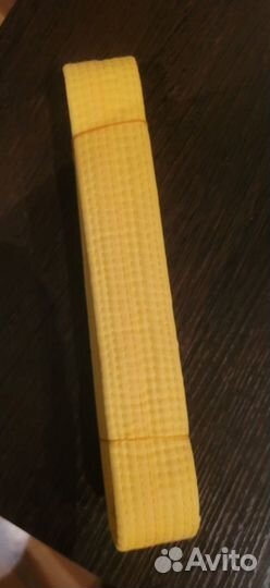 Желтый пояс для кимоно новый