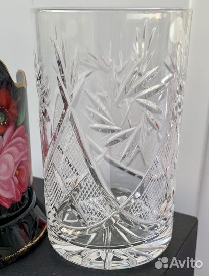 Подстаканник Жостово с хрустальным стаканом