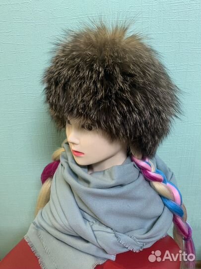 Шапка меховая вязаная