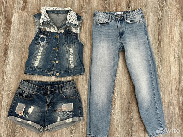 Джинсовые вещи р. 42 пакетом