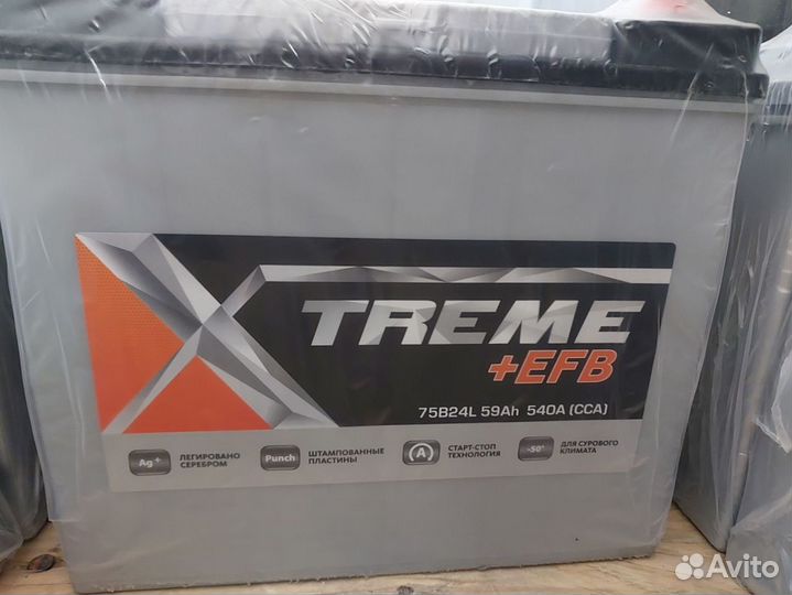 Аккумулятор Xtreme EFB 6ст-59 оп (75B24L)