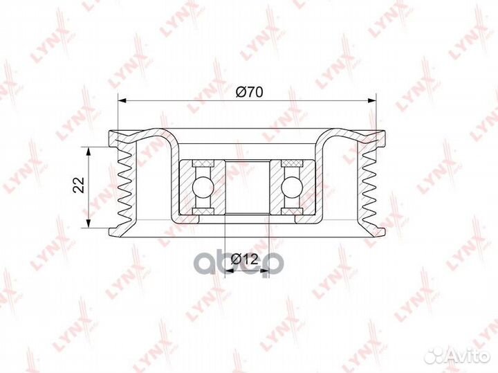 Ролик обводной приводного ремня PB7134 lynxauto
