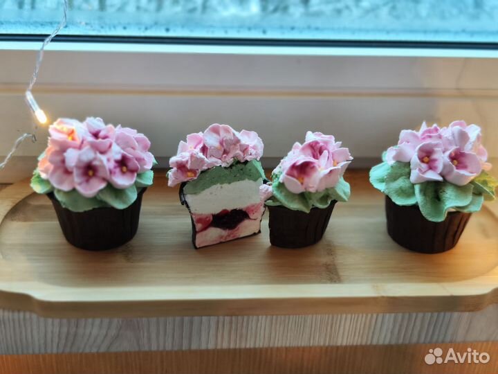 Фиалки из зефира