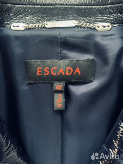 Escada новый кожаный пиджак 48р