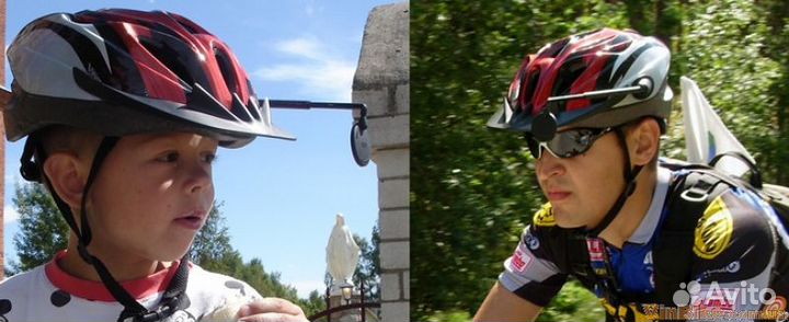 Зеркало велосипедное с креплением на шлем