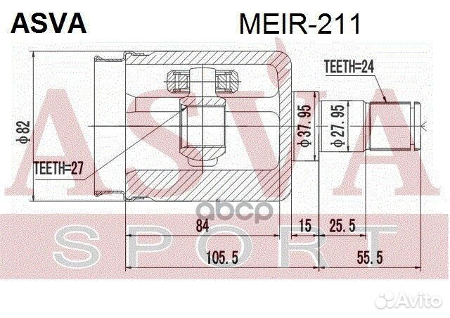 ШРУС внутренний правый 27x38x24 (oem-исполнение