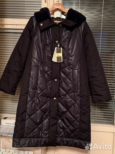 Новое Стеганое пальто демисезон женское 52