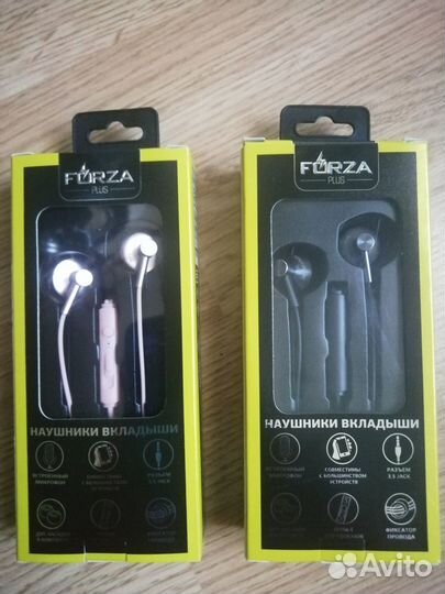 Наушники вкладыши с микрофоном, новые 2 шт