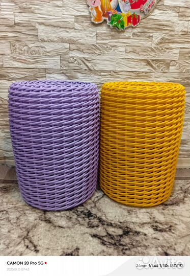 Кашпо из искусственного ротанга