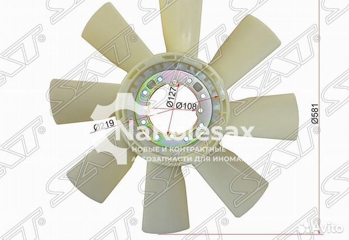 Крыльчатка вентилятора hino ranger/dutro 88-96 H06