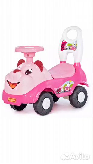Машинка-каталка розовый медведь
