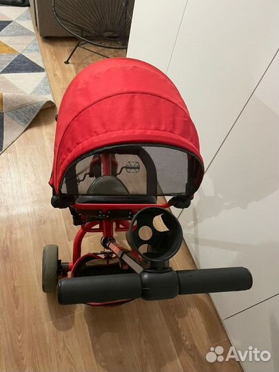 Велосипед трехколесный kreiss с тентом красный