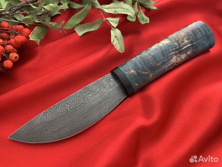 Нож охотничий Якутский клинок дамасская сталь