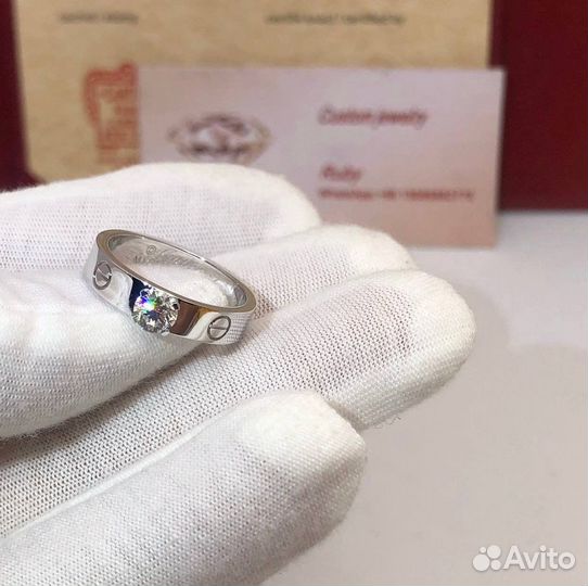 Золотое кольцо Картье 5.51 гр 0.41 ct