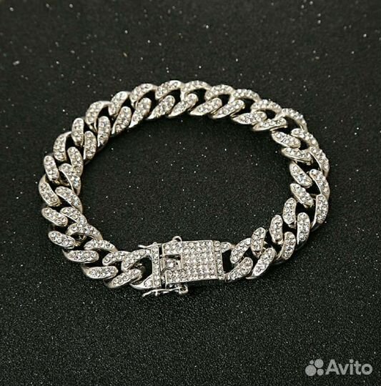 Ошейник для собак -цепь со стразами