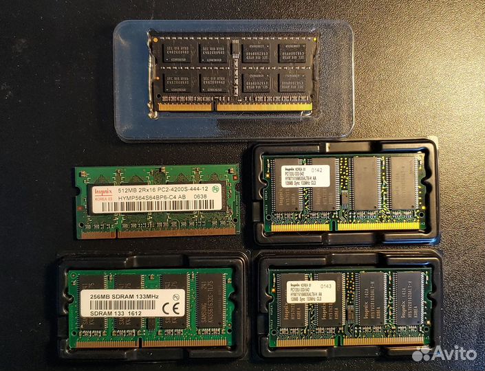 Память для ноутбука DDR/DDR2/DDR3 128Мб-4Гб