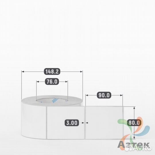 Этикетка 80х90 1000шт IQ code Полипропилен белый