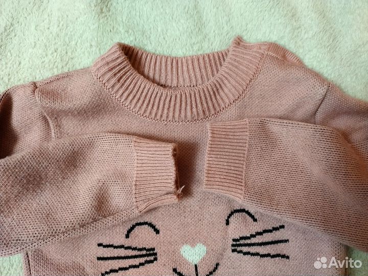 Вязаный костюм для девочки 80 86