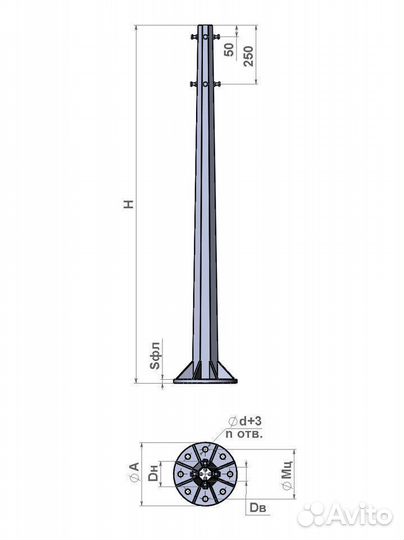 Опора освещения огс-1-10