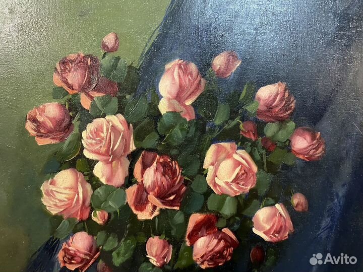 Картина холст масло розы, Lapchine 1940e