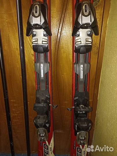 Горные лыжи, крепление, ботинки, палки