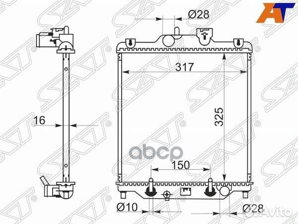 Радиатор Honda Logo 96-01 HD0015 Sat