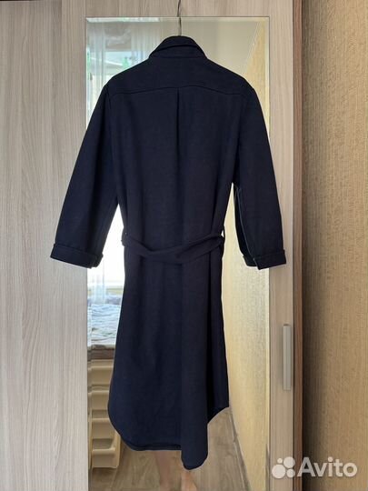 Платье рубашка женское синее рукав 3/4