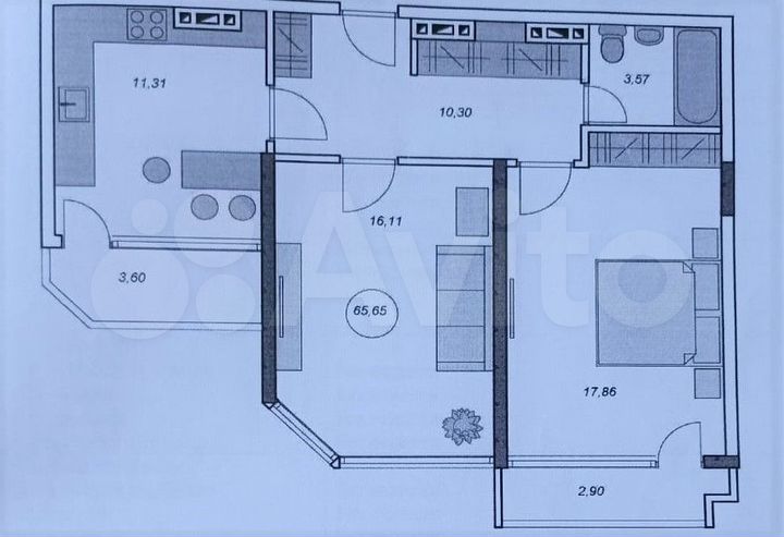 2-к. квартира, 65,7 м², 2/20 эт.