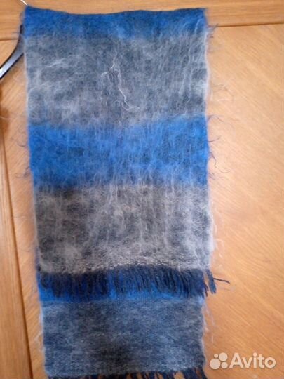 Мохеровый пушистый шарф новый мужской 115 х 31 см