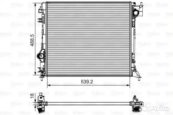 Радиатор 488,5x540x18mm