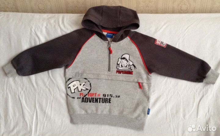 Толстовка с капюшоном, Disney, хлопок, размер 104