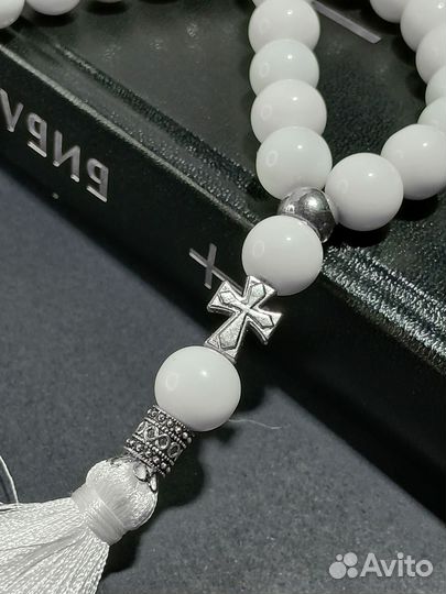Четки православные Белый агат имитация
