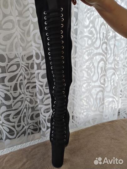 Сапоги ботфорты, еврозима, размер 35