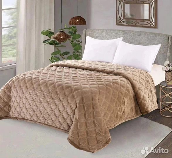 Покрывало на кровать велюр большое новое