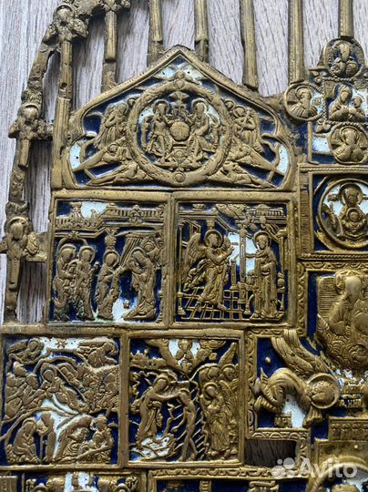 Патриарший крест. Распятие. Праздники. Икона