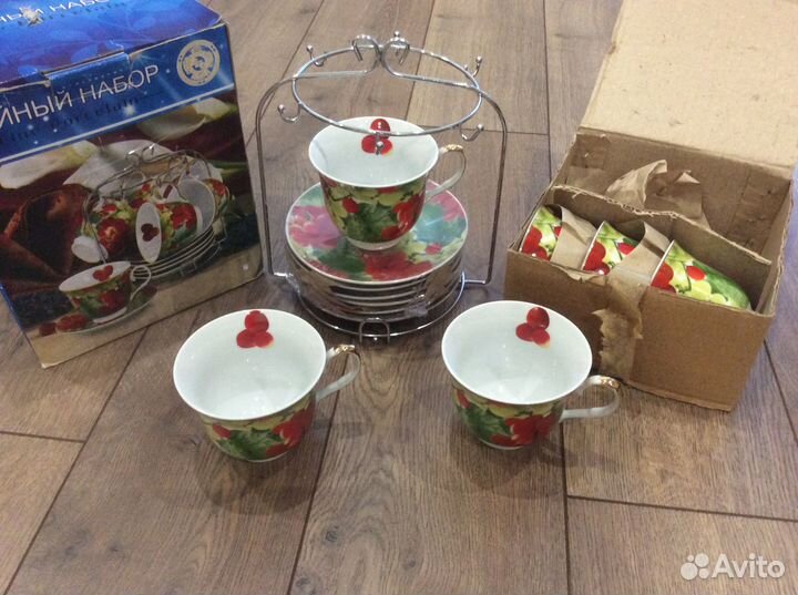Чайный набор новый, фарфор,12 предметов