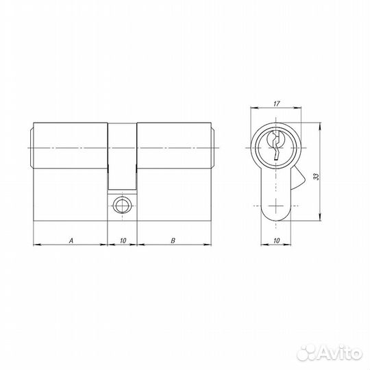 Цилиндровый механизм ajax AZ100/90 mm; 59602