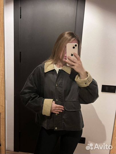 Жакет с вельветовым воротником