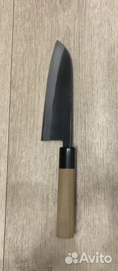 Японский нож Itinomonn Kurouchi Santoku, 175 мм