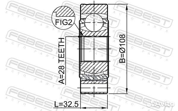 ШРУС внутренний 28X108 audi A3 97- 2311B6 Febest