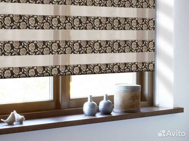 Рулонные шторы День-ночь, Зебра